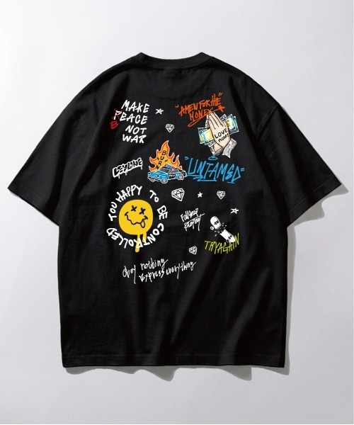 Leyline(レイライン)の「【Leyline】Scribble tee / 落書き風マルチグラフィック ビッグシルエットTシャツ(Tシャツ/カットソー・メンズ・ホワイト/ブラック・MEDIUM/LARGE/X-LARGE)」の9枚目の写真