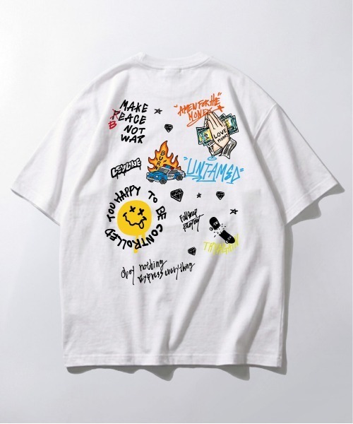 Leyline(レイライン)の「【Leyline】Scribble tee / 落書き風マルチグラフィック ビッグシルエットTシャツ(Tシャツ/カットソー・メンズ・ホワイト/ブラック・MEDIUM/LARGE/X-LARGE)」の11枚目の写真