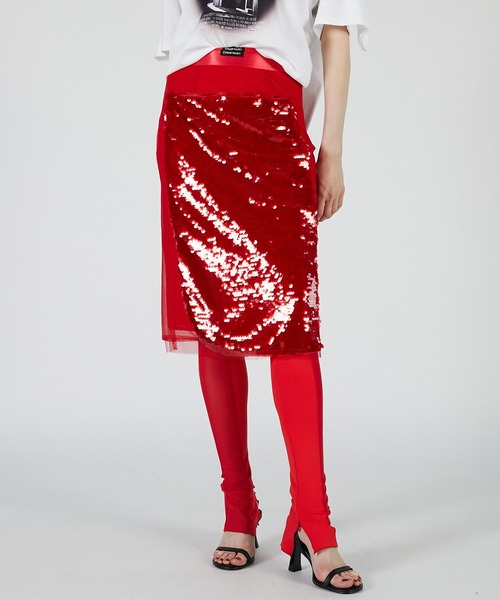 PRANK PROJECT（プランクプロジェクト）の「スパンコールミディースカート / Sequin Midi Skirt（スカート・レディース・ベージュ/レッド/ブラック・FREE）」の10枚目の写真