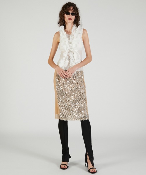 PRANK PROJECT（プランクプロジェクト）の「スパンコールミディースカート / Sequin Midi Skirt（スカート・レディース・ベージュ/レッド/ブラック・FREE）」の16枚目の写真