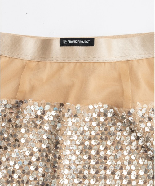 PRANK PROJECT（プランクプロジェクト）の「スパンコールミディースカート / Sequin Midi Skirt（スカート・レディース・ベージュ/レッド/ブラック・FREE）」の4枚目の写真