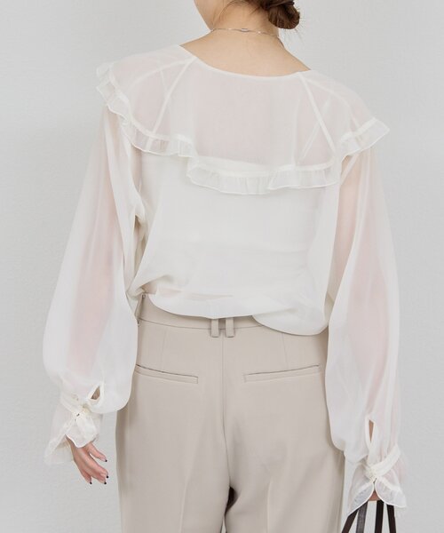 【完売品】エヤカンタリア シアーフリルトップス ベージュ メゾンブリーズレヴール MAISON BREEZE reveur フリル フリルー