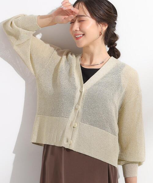 DRESKIP（ドレスキップ）の「キラッと光るラメとスパンコールが印象的 メッシュカーディガン（カーディガン/ボレロ・レディース・ブラック/ライトベージュ/アイボリー/オレンジ・00）」の3枚目の写真