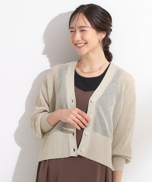 DRESKIP（ドレスキップ）の「キラッと光るラメとスパンコールが印象的 メッシュカーディガン（カーディガン/ボレロ・レディース・ブラック/ライトベージュ/アイボリー/オレンジ・00）」の18枚目の写真