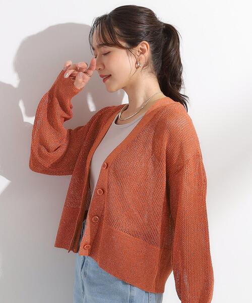 DRESKIP（ドレスキップ）の「キラッと光るラメとスパンコールが印象的 メッシュカーディガン（カーディガン/ボレロ・レディース・ブラック/ライトベージュ/アイボリー/オレンジ・00）」の22枚目の写真