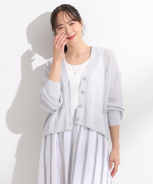 DRESKIP（ドレスキップ）の「キラッと光るラメとスパンコールが印象的 メッシュカーディガン（カーディガン/ボレロ・レディース・ブラック/ライトベージュ/アイボリー/オレンジ・00）」の13枚目の写真