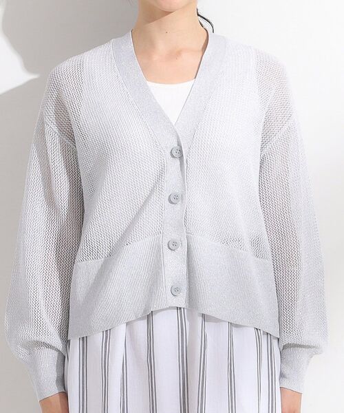 DRESKIP（ドレスキップ）の「キラッと光るラメとスパンコールが印象的 メッシュカーディガン（カーディガン/ボレロ・レディース・ブラック/ライトベージュ/アイボリー/オレンジ・00）」の5枚目の写真