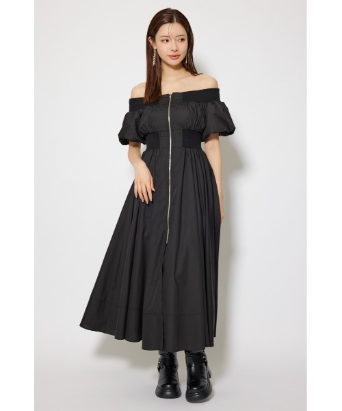 セール】【2025AW】MA-1オフショルフレアワンピース 秋服