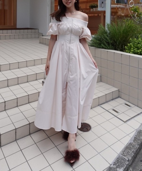 2025AW】MA-1オフショルフレアワンピース 秋服（ワンピース