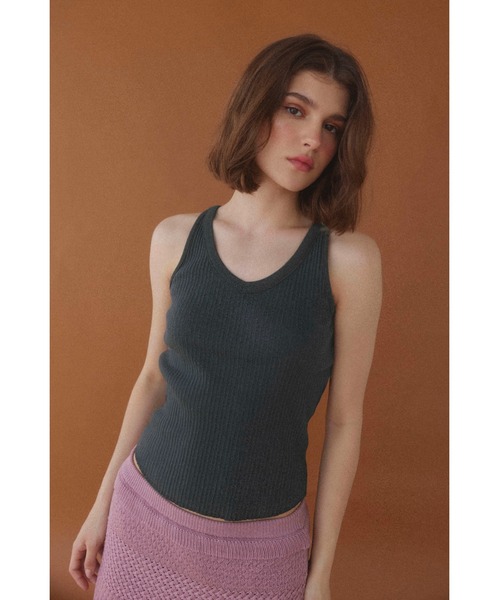 新品未使用　ALEXIA STAM チャコール タンクトップ ALEXIA STAM タンクトップ ノースリーブ Wellness Pigment Dyed