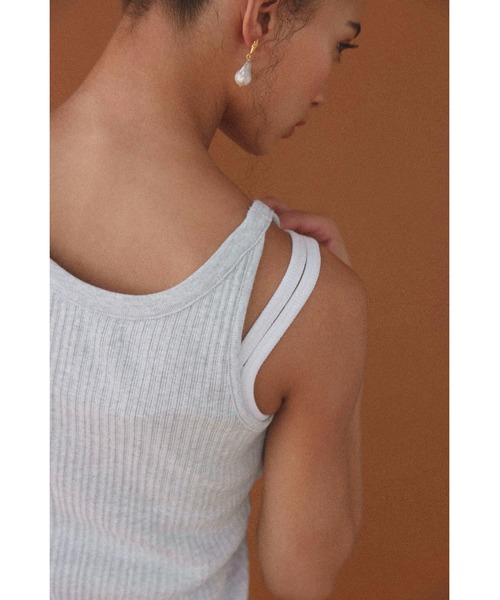 ALEXIA STAM（アリシアスタン）の「Rib V Neck Tank Top /Basic Vネックリブタンク（タンクトップ・レディース・ホワイト/グレー/チャコールグレー・M/S）」の13枚目の写真