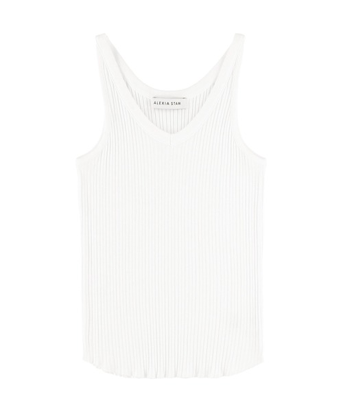ALEXIA STAM（アリシアスタン）の「Rib V Neck Tank Top /Basic Vネックリブタンク（タンクトップ・レディース・ホワイト/グレー/チャコールグレー・M/S）」の16枚目の写真