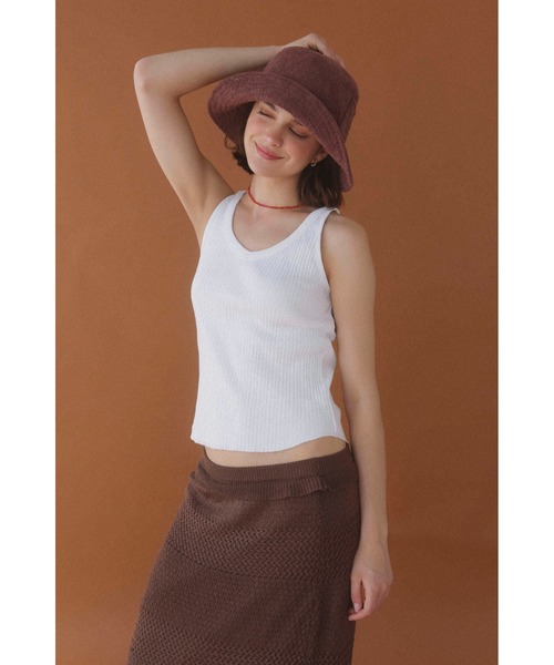 ALEXIA STAM（アリシアスタン）の「Rib V Neck Tank Top /Basic Vネックリブタンク（タンクトップ・レディース・ホワイト/グレー/チャコールグレー・M/S）」の4枚目の写真