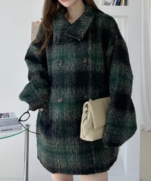 シャギー 2WAYネック ミドル丈 コート