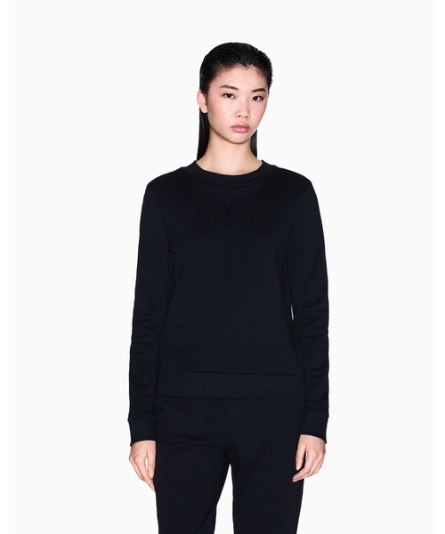 セール】【A|X アルマーニ エクスチェンジ】ストーンロゴ クルーネック