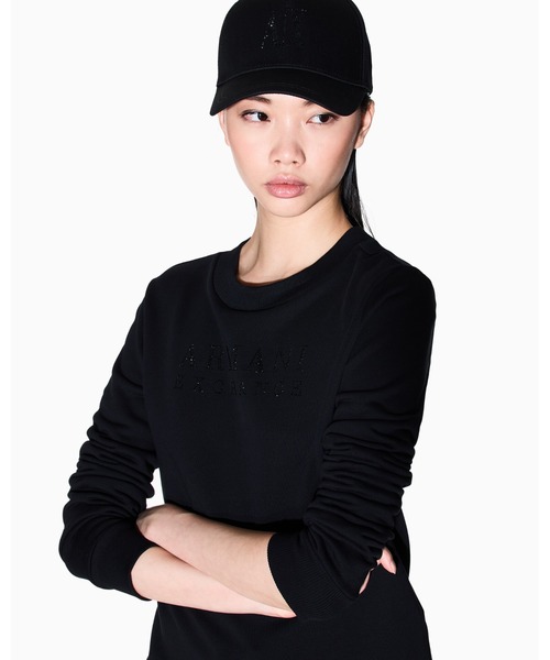 ARMANI EXCHANGE（アルマーニエクスチェンジ）の「【A|X アルマーニ エクスチェンジ】ストーンロゴ クルーネックスウェットプルオーバー（スウェット・レディース・ホワイト/ブラック/スカイブルー・LARGE/X-SMALL/X-LARGE/SMALL/MEDIUM）」の5枚目の写真