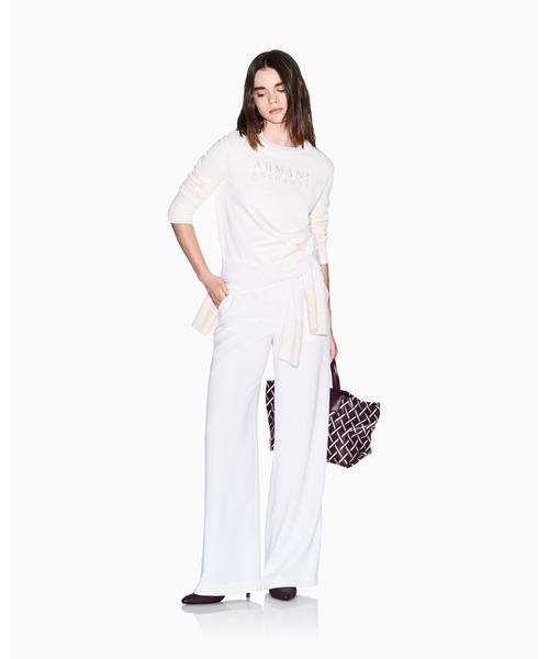 ARMANI EXCHANGE（アルマーニエクスチェンジ）の「【A|X アルマーニ エクスチェンジ】ストーンロゴ クルーネックスウェットプルオーバー（スウェット・レディース・ホワイト/ブラック/スカイブルー・LARGE/X-SMALL/X-LARGE/SMALL/MEDIUM）」の10枚目の写真