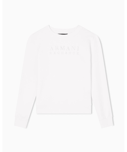 ARMANI EXCHANGE（アルマーニエクスチェンジ）の「【A|X アルマーニ エクスチェンジ】ストーンロゴ クルーネックスウェットプルオーバー（スウェット・レディース・ホワイト/ブラック/スカイブルー・LARGE/X-SMALL/X-LARGE/SMALL/MEDIUM）」の11枚目の写真