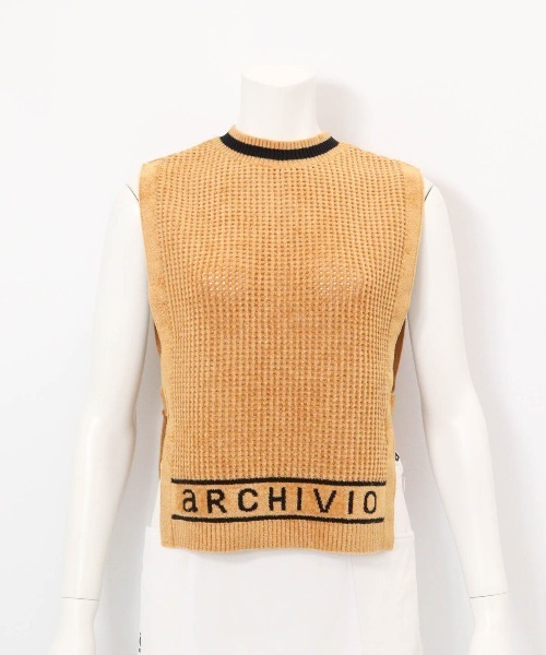 archivio(アルチビオ)の「<LADIES>モールニットメッシュベスト(ベスト・レディース・ブラック/ホワイト/レッド/キャメル・M/S)」の4枚目の写真