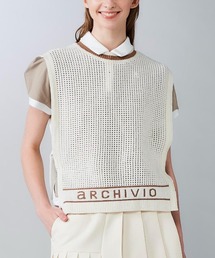 <LADIES>モールニットメッシュベスト