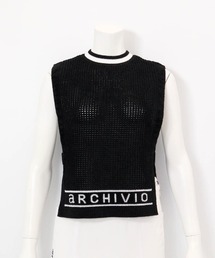 <LADIES>モールニットメッシュベスト