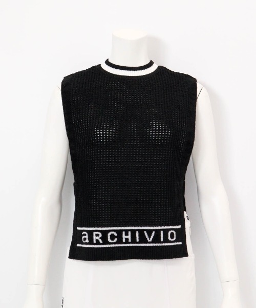 archivio(アルチビオ)の「<LADIES>モールニットメッシュベスト(ベスト・レディース・ブラック/ホワイト/レッド/キャメル・M/S)」の3枚目の写真