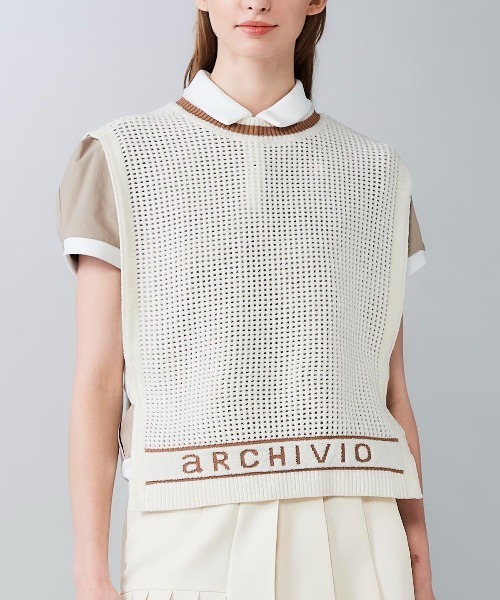 archivio(アルチビオ)の「<LADIES>モールニットメッシュベスト(ベスト・レディース・ブラック/ホワイト/レッド/キャメル・M/S)」の11枚目の写真