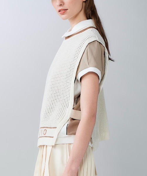 archivio(アルチビオ)の「<LADIES>モールニットメッシュベスト(ベスト・レディース・ブラック/ホワイト/レッド/キャメル・M/S)」の12枚目の写真