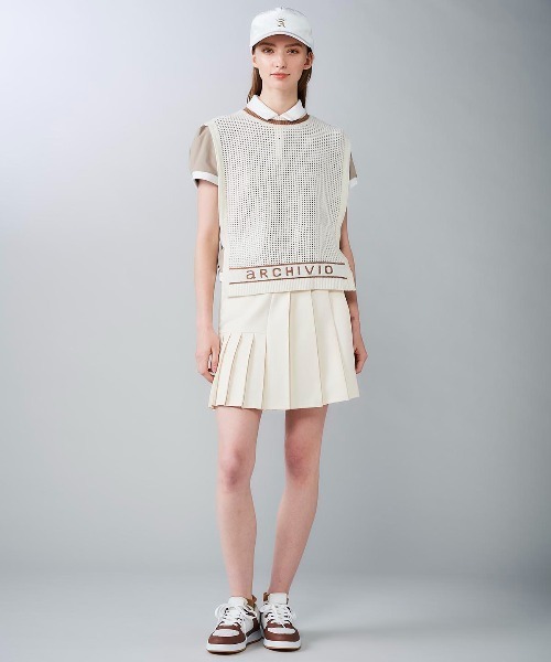 archivio(アルチビオ)の「<LADIES>モールニットメッシュベスト(ベスト・レディース・ブラック/ホワイト/レッド/キャメル・M/S)」の15枚目の写真