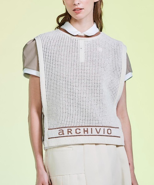 archivio(アルチビオ)の「<LADIES>モールニットメッシュベスト(ベスト・レディース・ブラック/ホワイト/レッド/キャメル・M/S)」の18枚目の写真