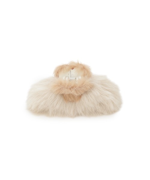 SNIDEL(スナイデル)の「ファーバンス(バレッタ/ヘアクリップ・レディース・ピンクベージュ/ライトベージュ・F)」の5枚目の写真