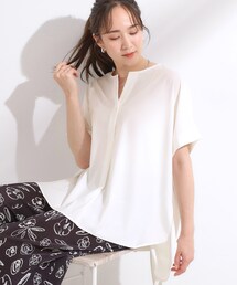 SHOO・LA・RUE | 【S-LL】さらりとしたタッチが上品見え ワンボタンデザイン トップス(Tシャツ/カットソー)