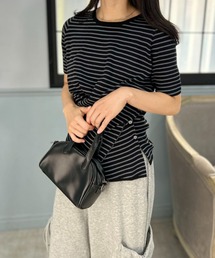 ボタンウエストボーダーT