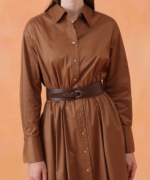 ANAYI（アナイ）の「Ｄバックルデザインワイドベルト（ベルト・レディース・ブラック/ダークブラウン・FREE）」の2枚目の写真