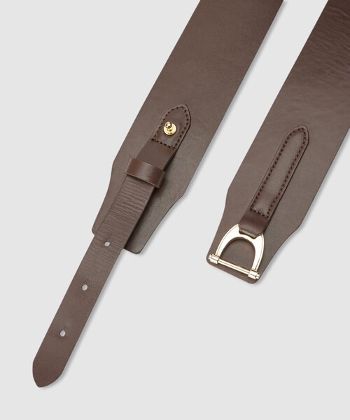 ANAYI（アナイ）の「Ｄバックルデザインワイドベルト（ベルト・レディース・ブラック/ダークブラウン・FREE）」の6枚目の写真