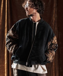 ANGENEHM(AQl[)mj10981-Mixed Fabric Bomber Jacket {o[WPbg(AG05-022acf)(~^[WPbg)