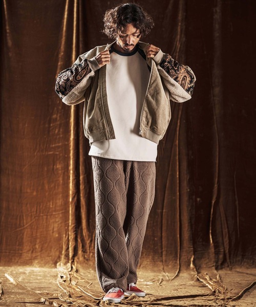 ANGENEHM（アンゲネーム）の「mj10981-Mixed Fabric Bomber Jacket