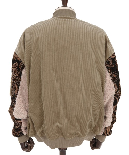 ANGENEHM(アンゲネーム)の「mj10981-Mixed Fabric Bomber Jacket ボンバージャケット(AG05-022acf)(ミリタリージャケット・メンズ・ブラック/サンドベージュ・M/S/L)」の16枚目の写真