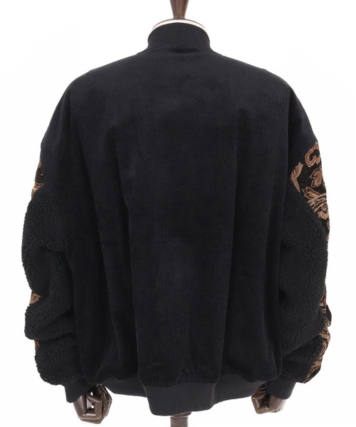 ANGENEHM(アンゲネーム)の「mj10981-Mixed Fabric Bomber Jacket ボンバージャケット(AG05-022acf)(ミリタリージャケット・メンズ・ブラック/サンドベージュ・M/S/L)」の19枚目の写真