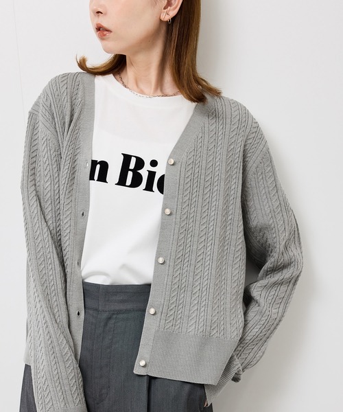 アンチピリング・洗濯機OK】ミニケーブルカーディガン（カーディガン