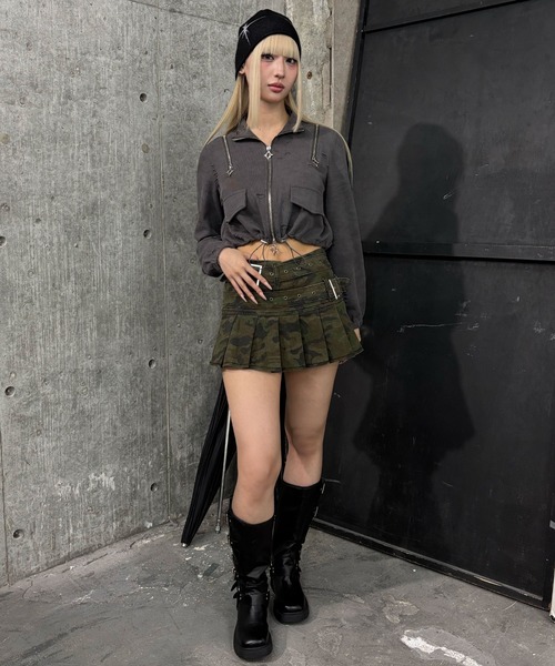 Figments(フィグメンツ)の「クロップドショルダーZIPトップ(Tシャツ/カットソー・レディース・ブラック/スミクロ・FREE)」の3枚目の写真
