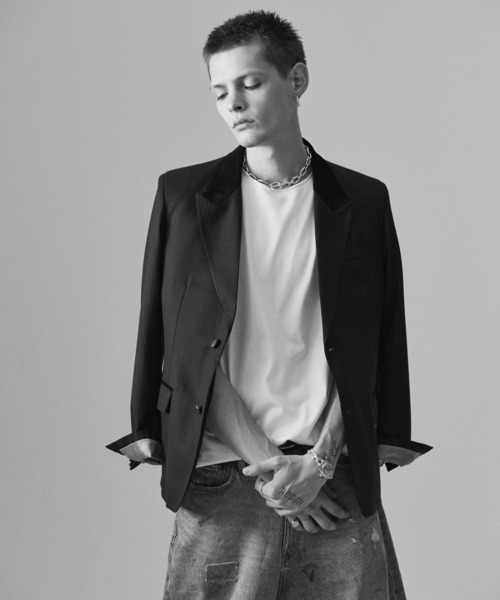 glamb（グラム）の「Blue Noise Tailored Jacket / ブルーノイズテーラードジャケット（テーラードジャケット・メンズ・インディゴブルー/グレー/ブラック・S/M/L）」の8枚目の写真