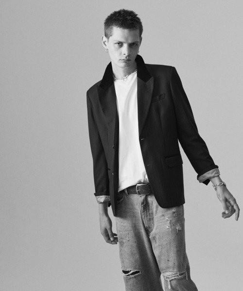 glamb（グラム）の「Blue Noise Tailored Jacket / ブルーノイズテーラードジャケット（テーラードジャケット・メンズ・インディゴブルー/グレー/ブラック・S/M/L）」の9枚目の写真