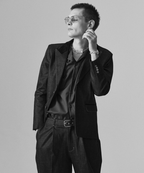 glamb（グラム）の「Blue Noise Tailored Jacket / ブルーノイズテーラードジャケット（テーラードジャケット・メンズ・インディゴブルー/グレー/ブラック・S/M/L）」の18枚目の写真