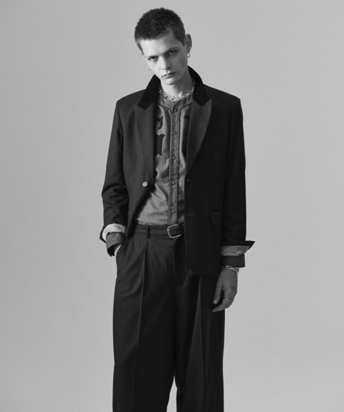 glamb（グラム）の「Blue Noise Tailored Jacket / ブルーノイズテーラードジャケット（テーラードジャケット・メンズ・インディゴブルー/グレー/ブラック・S/M/L）」の13枚目の写真