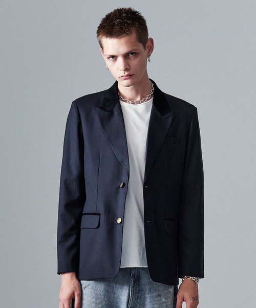 glamb（グラム）の「Blue Noise Tailored Jacket / ブルーノイズテーラードジャケット（テーラードジャケット・メンズ・インディゴブルー/グレー/ブラック・S/M/L）」の20枚目の写真