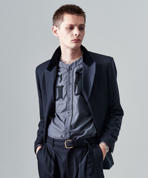 glamb（グラム）の「Blue Noise Tailored Jacket / ブルーノイズテーラードジャケット（テーラードジャケット・メンズ・インディゴブルー/グレー/ブラック・S/M/L）」の22枚目の写真