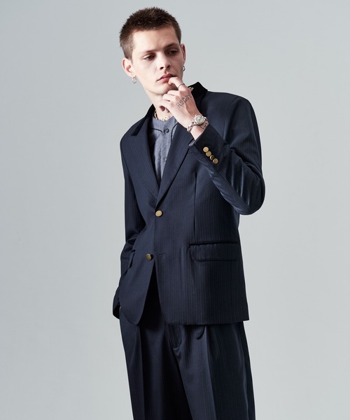 glamb（グラム）の「Blue Noise Tailored Jacket / ブルーノイズテーラードジャケット（テーラードジャケット・メンズ・インディゴブルー/グレー/ブラック・S/M/L）」の21枚目の写真