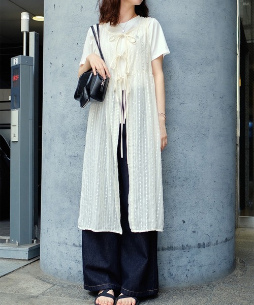 STYLEBLOCK(スタイルブロック)の「ドットシフォンワンピース(ワンピース・レディース・アイボリー/ブラック・FREE)」の1枚目の写真