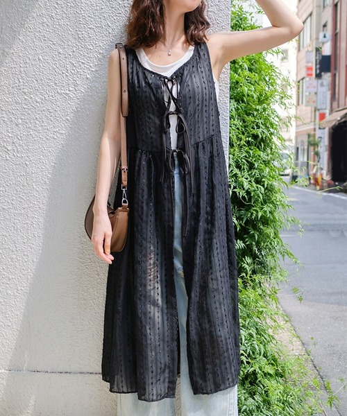 STYLEBLOCK(スタイルブロック)の「ドットシフォンワンピース(ワンピース・レディース・アイボリー/ブラック・FREE)」の2枚目の写真